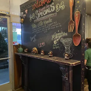 a chalkboard menu