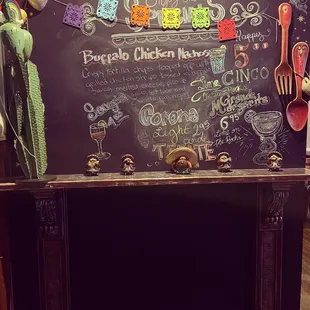 a blackboard with a menu on it