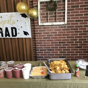 a table with food