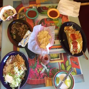 Steak Fajita on the left and Steak Taco Salad on the right-lunch menu