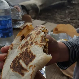 Asada quesadilla mAde in a huge flour tortilla!!!