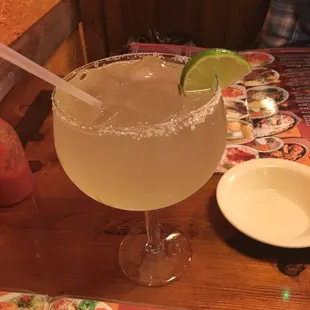 Jumbo Margarita On the Rocks with Salt and Lime