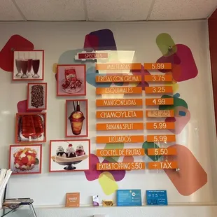 a wall of menus