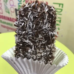Chocolate covered with coconut!!
