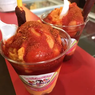 two cups of ice cream