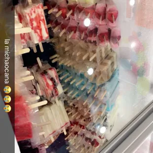 All the flavors, Aguas and crema and the mini pops in the middle