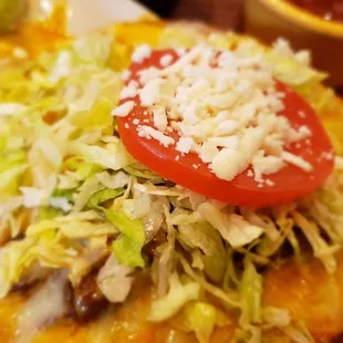 Chunky beef tostada
