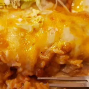 Ground beef enchilada with no sauce on it