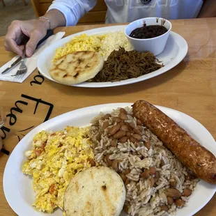 The Columbia's and the Venezuelan breakfast plates.