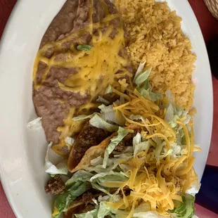 Three tacos plate