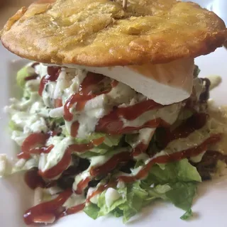 Patacon with Steak