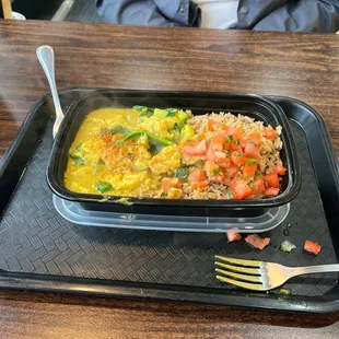 Kenyan Pilau Rice bowl with Coconut vegetarian Curry