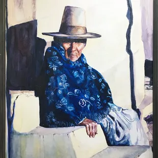 Y Tu Que?  Roughly Translated means, "What's with You?  Watercolor on Canvas.  36" x 24" framed