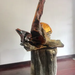 "Root of Freedom" added to Rudy Cavalier's brilliant collection of carvings and sculptures.  It is a must see!