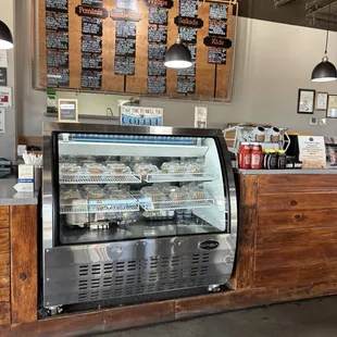 The counter and menu.