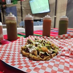 Sope De Pollo Asado... So Good! The Red &amp; Orange Sauce Fire!