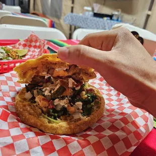 Gordita De Pollo Asado (Grilled Chicken) Crispy &amp; Flavorful