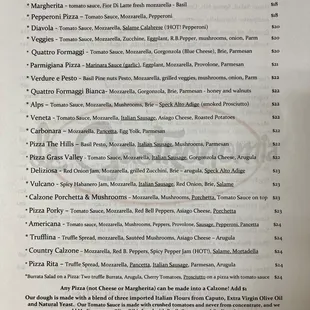 Our up to date menu (August 2023)