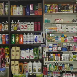 shelves full of products