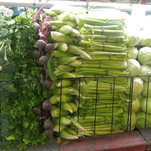 a display of vegetables