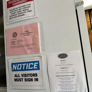 signs on refrigerator
