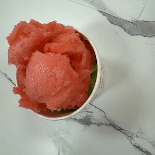 Watermelon Italian Ice and Sour Apple in bottom