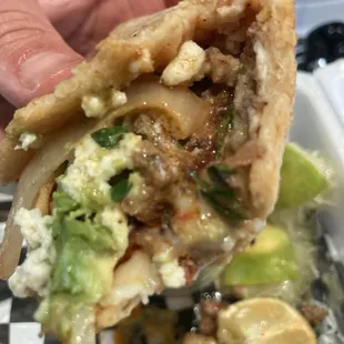 Quesataco with asada and pastor