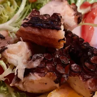 a close up of a plate of food