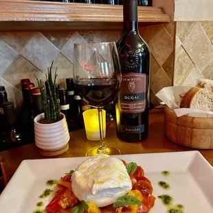 Mozzarella di Bufala with roasted peppers and tomatoes