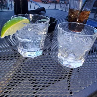 Our chilled shots which were basically liquor poured over a bunch of ice and served that way. Odd.