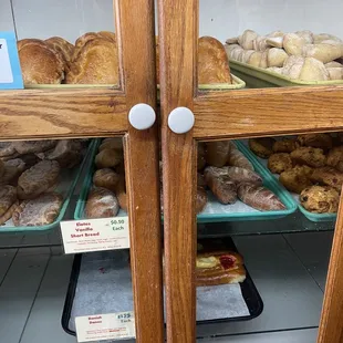a display of baked goods