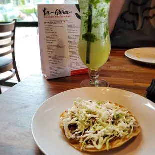 Classic Mojito and a complimentary tostada