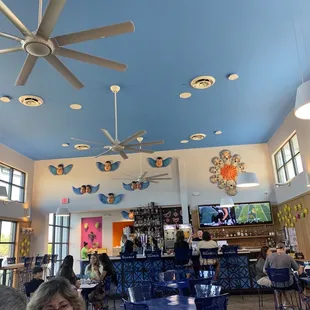 Inside dining room. Great lighting and so much art!