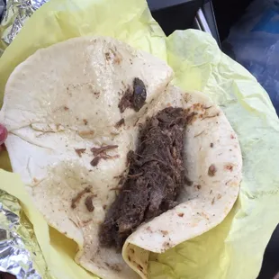 Barbacoa burrito $3.09