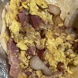 Gross and disgusting bacon...thick amd undercooked