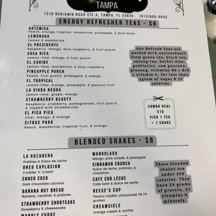 the menu
