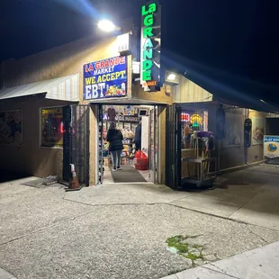 a man walking into a store