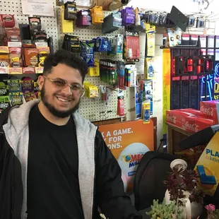 a man standing in a store