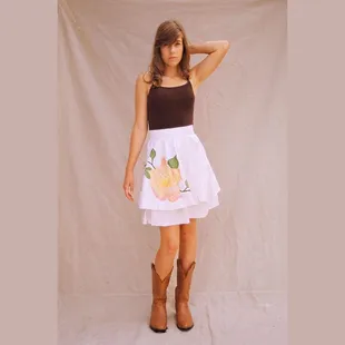 Blush rose on layered skirt