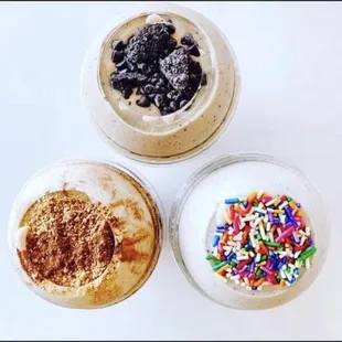 a variety of desserts