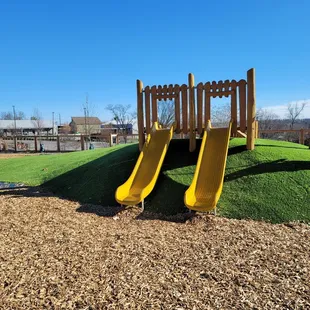 Double slides on hill