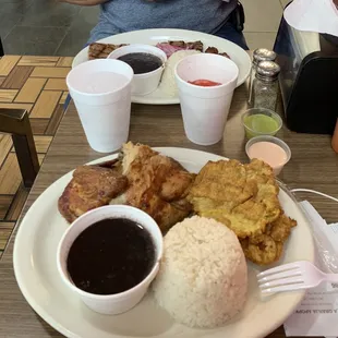 Chicken with Rice &amp; Beans,  lb. Grilled Steak with 2 side orders