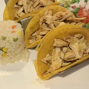 Fajita Tacos (3 Oz.) con pollo