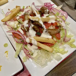 Pittsburgh Style Salad made from fries and steak dish - Just add fries and ranch for Pittsburgh Style