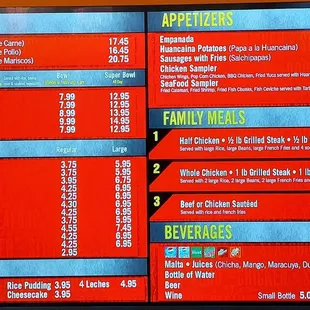 Menu Pricing 1/1/2025