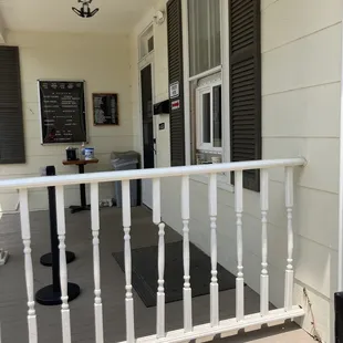 the front porch of a house
