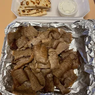 1 lb gyro meat and pita.