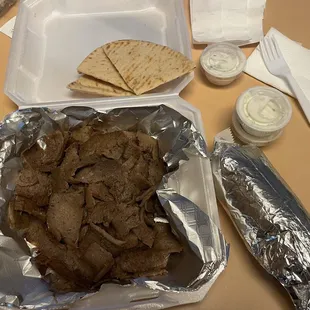 1lb gyro meat and pitas
