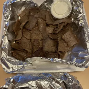 1lb gyro meat. 1 super gyro no onions