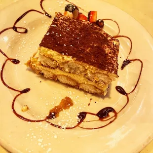 a piece of cake on a plate
